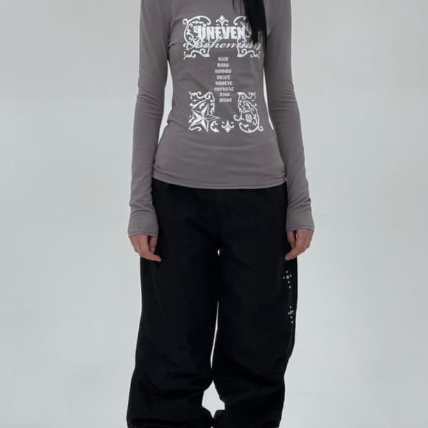 일리오 보헤미안 그래픽 슬리브 그레이 bohemian graphich