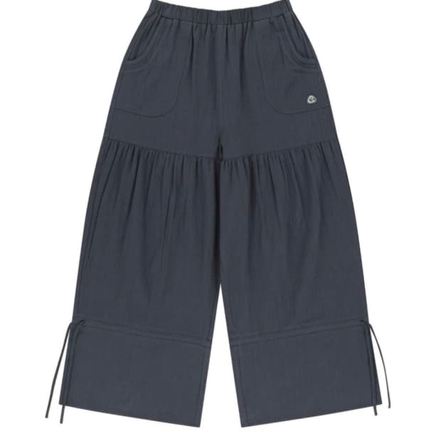 코이세이오 셔링 러프 팬츠 네이비