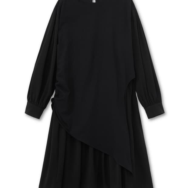 cosmoss CENTRIC DRAPED DRESS (BLACK)