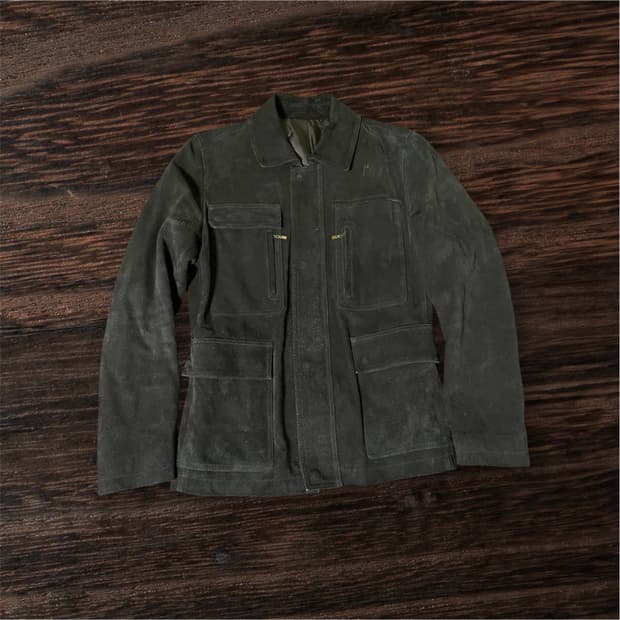 Moai collezioni 스웨이드 밀리터리 자켓