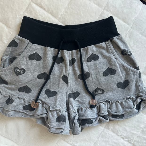 vtg) 빈티지 갸루 프릴 레이스 하트 캉캉 스커트 치마바지