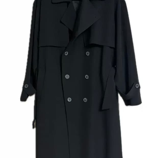 남성 블랙 트렌치 롱코트