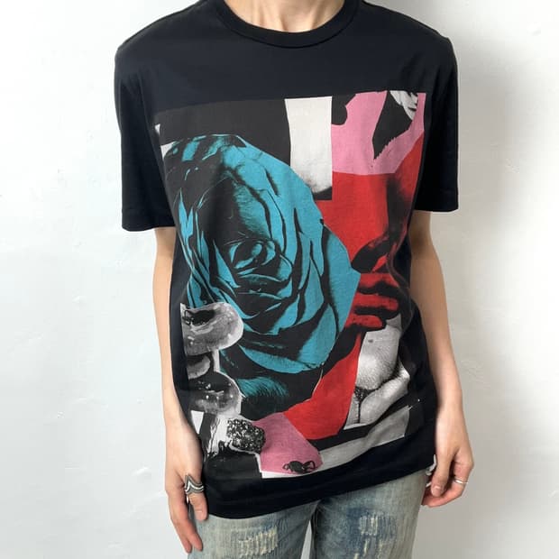 Paul Smith 18ss Rose & Collage Graphic T