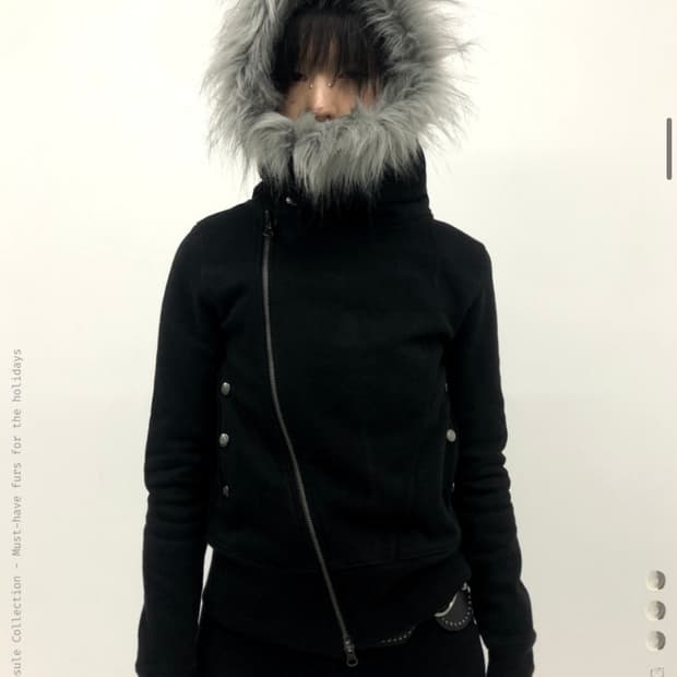 UNBALANCED FUR HOODIE