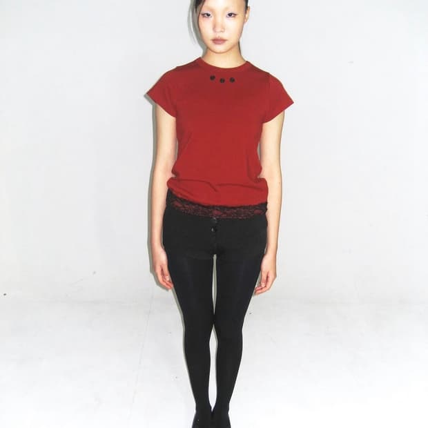 Lye lye lace dew tee - red