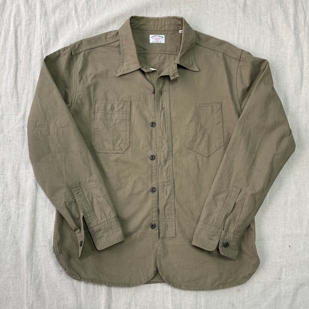 아웃스탠딩 카키 밀리터리 워크셔츠 M