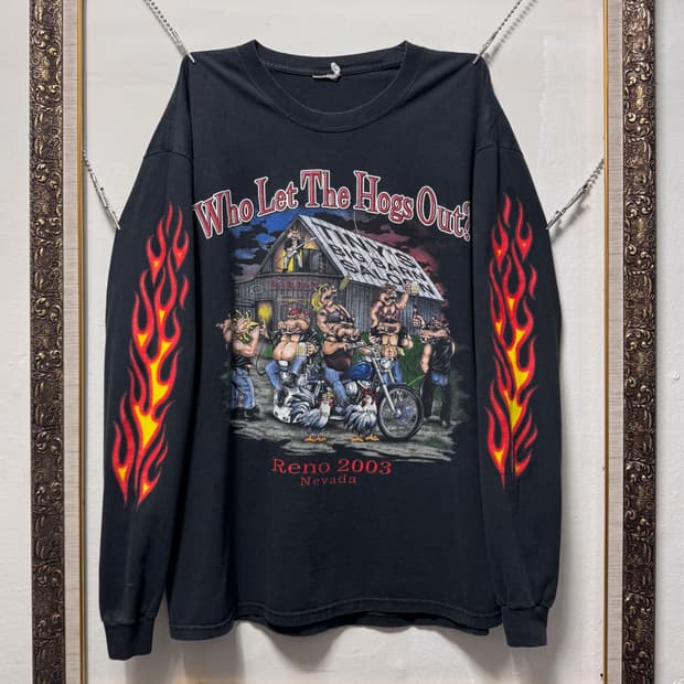 빈티지 04s biker Flame 롱슬리브