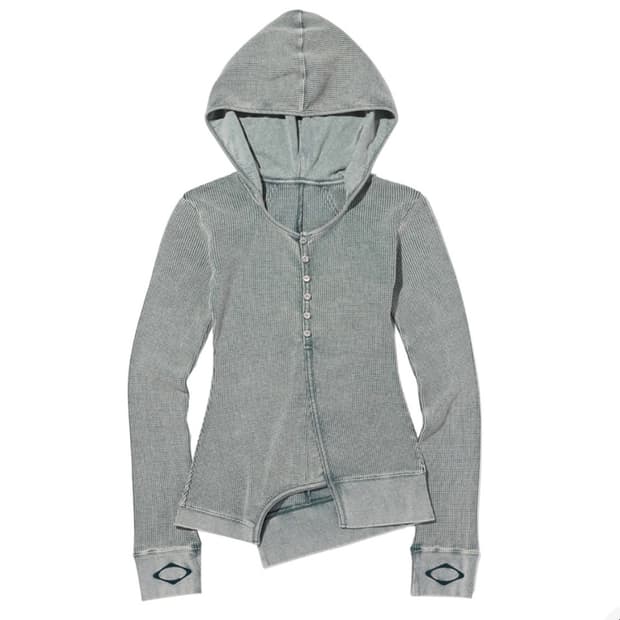 (W) Mischief Layered Waffle Hoodie S