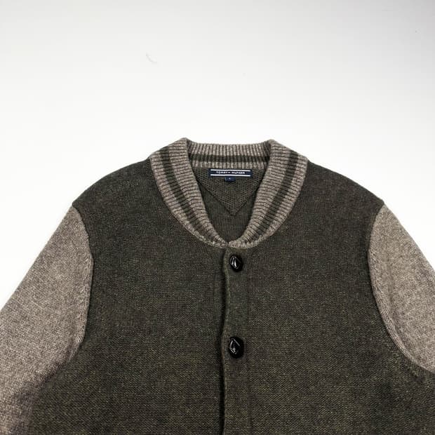 타미힐피거 플래그 카키 니트 가디건 (S)