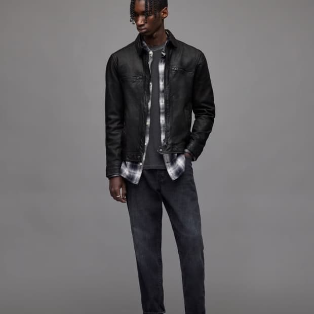 새상품급)올세인츠 집업 가죽자켓XL/105/블랙