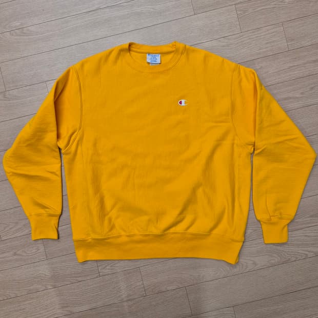 챔피온 리버스위브 맨투맨 옐로우