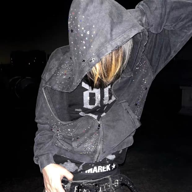 Starry Rhinestone Hoodie