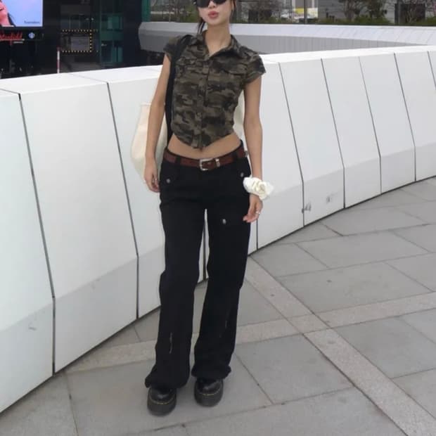 도프 바이커 카고 부츠컷 워크 팬츠