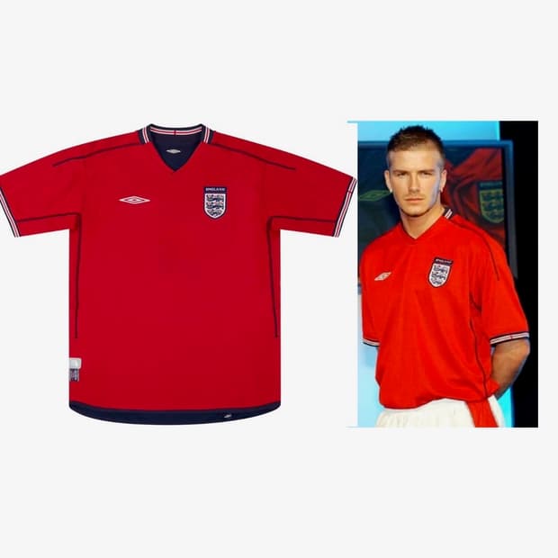 Umbro England 2002-2004 원정 공식 정품 축구 유니폼