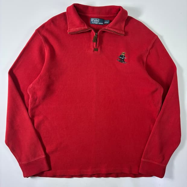 Polo 폴로 랄프로렌 폴로키스베어 자수 쿼터집업 니트