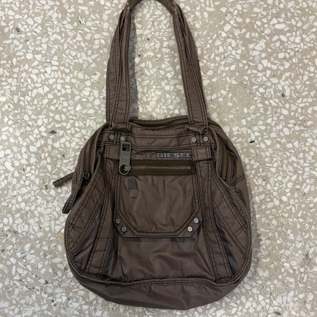 Diesel multi pocket shoulder bag brown 