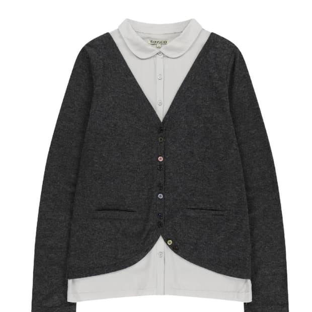 코이세이오 레이어드 셔츠 가디건 다크 그레이 새상품