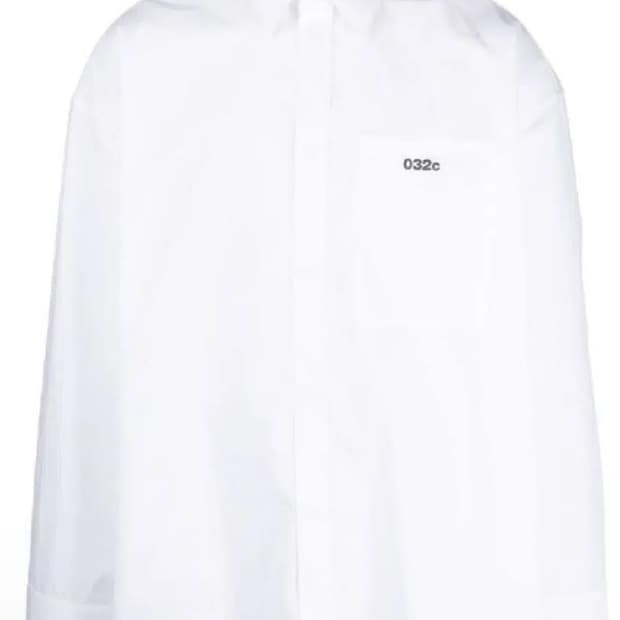 032C 백프린트 로고 포켓 셔츠 화이트 M