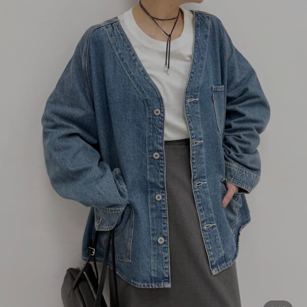 리바이스 데님 가디건 남녀공용 M