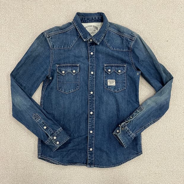 S 타미힐피거 데님 웨스턴 셔츠 0219M
