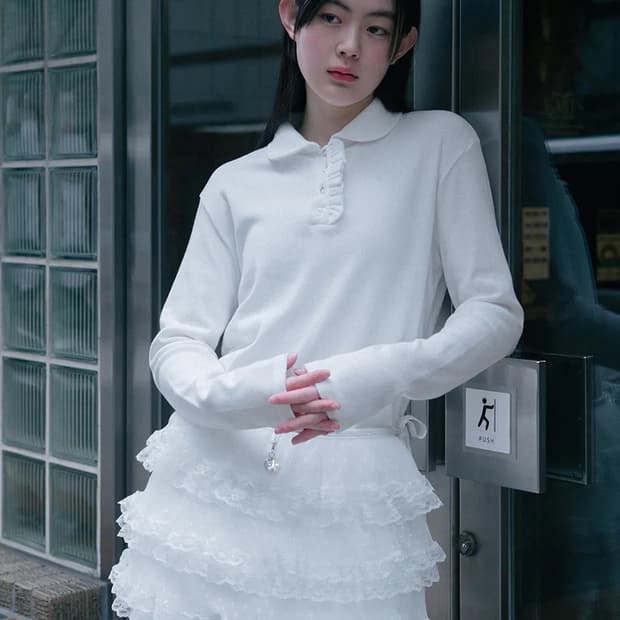 오헤시오 캉캉 레이스 리본 랩 스커트 벨트 레이어드