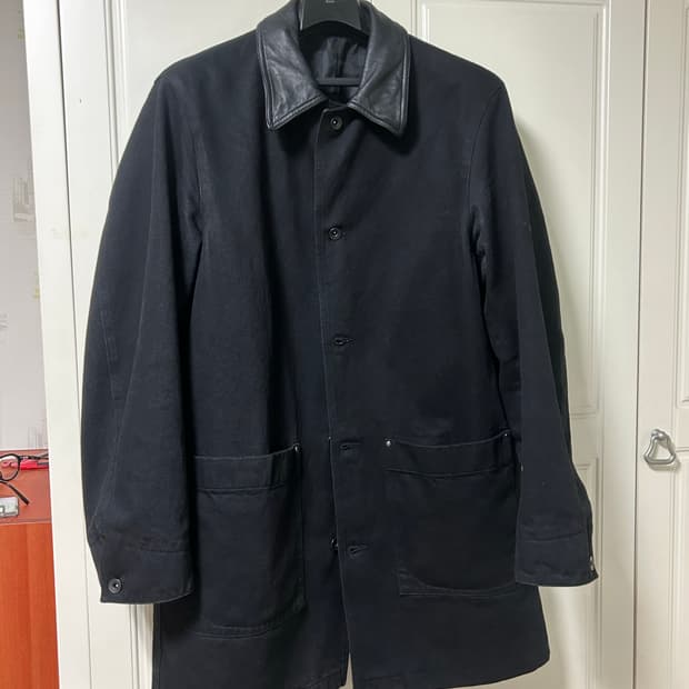 [S] 유스 Youth 레더카라 데님 하프 코트