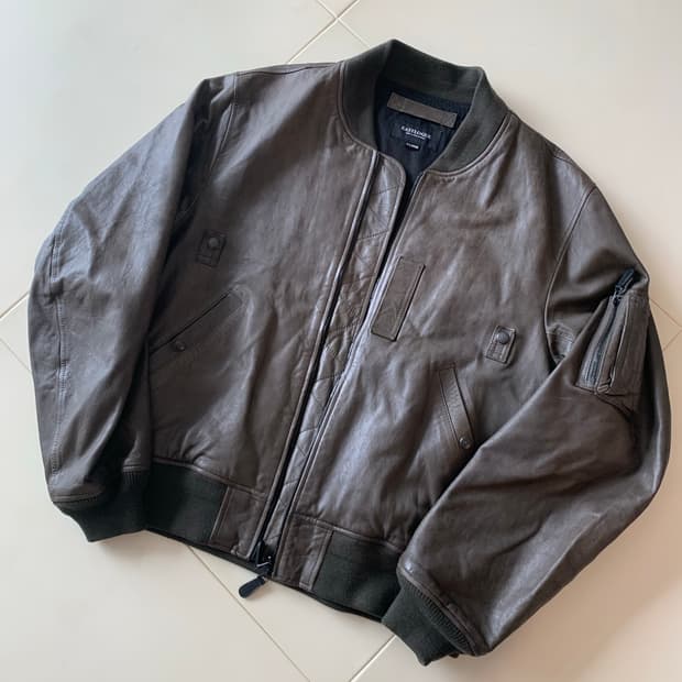 이스트로그 레더 가죽 ma-1 블루종 자켓 xl