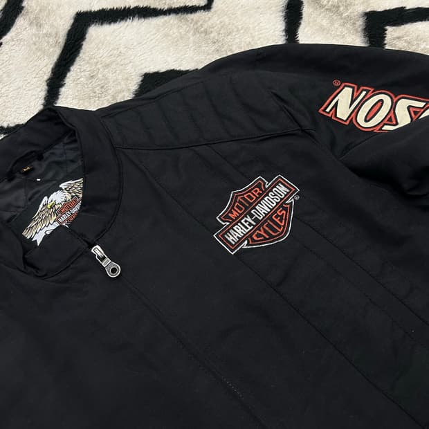 [M]할리데이비슨 스펠아웃 나일론 봄버 자켓/블랙