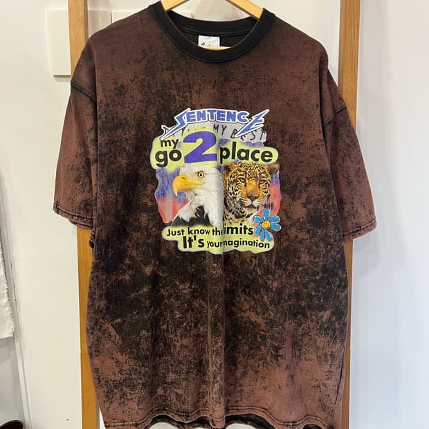 [XL/오버핏] 센텐스 빈티지 워싱 그래픽 티셔츠