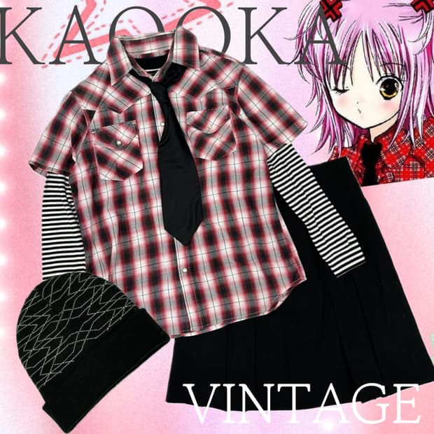 ♥️캐캐체 아무깔 체크 넥타이 코디세트♥️ 스커트 레이어드 펑크 빈티지
