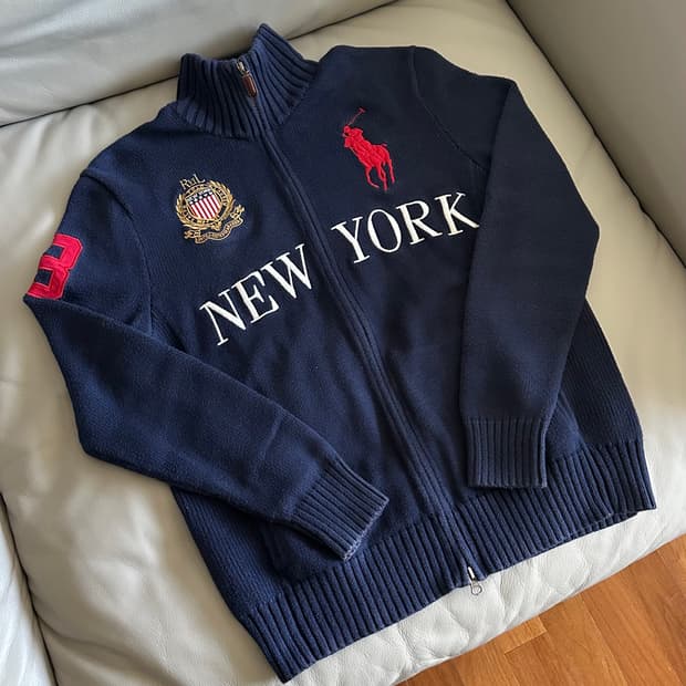 폴로 랄프로렌 빅포니 뉴욕 니트 집업 M