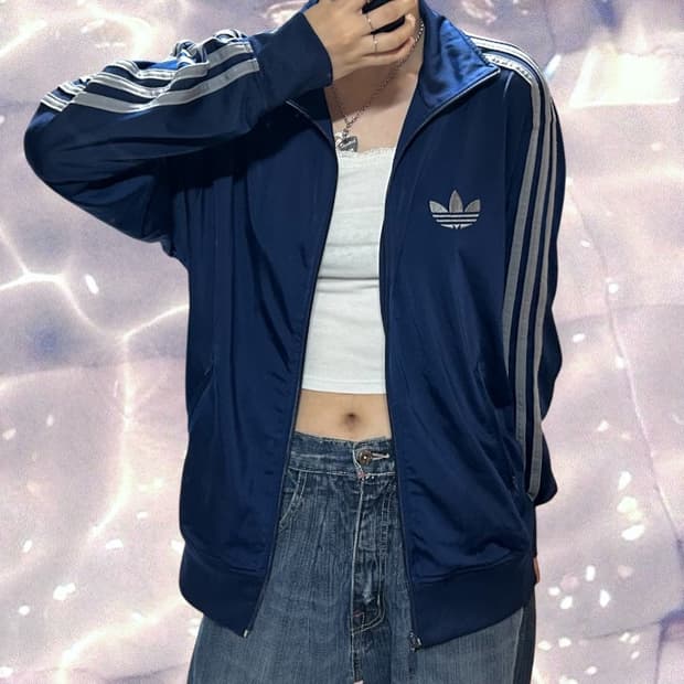 아디다스 오리지널 파이어버드 져지 네이비 실버 그레이 100 