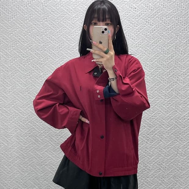 입생로랑 YSL 로고 올드스쿨 레트로 바람막이 자켓 110 C13015