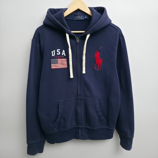 [M] 폴로 랄프로렌 빅포니 성조기 후드집업 네이비