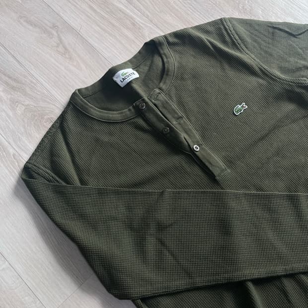 라코스테 와플 헨리넥 긴팔티