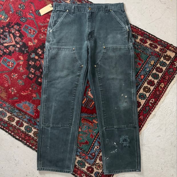 OG 칼하트 블랙 더블니 칼하트 B01 워크팬츠 썩블니