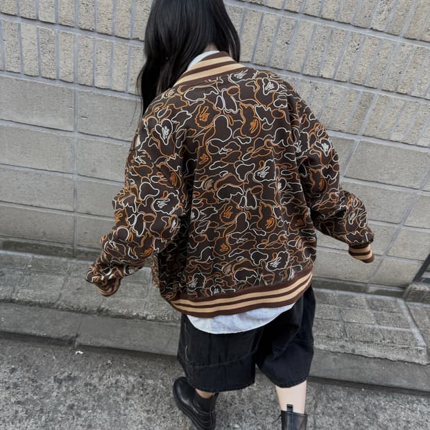 베이프 OG 브라운 사루카모 로고 바시티