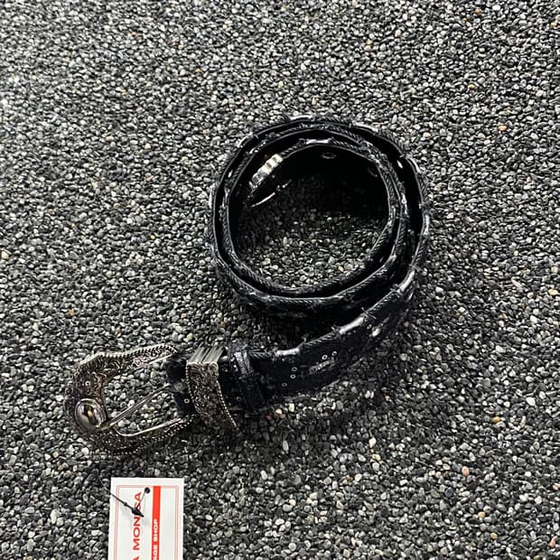 빈티지 y2k 디트로이트 흑청 벨트 B3752