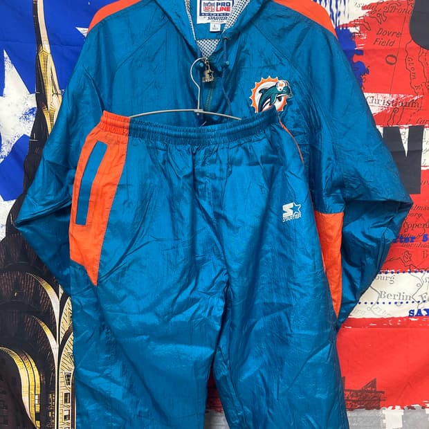 새상품 올드스쿨 스타터 NFL돌핀마이애미 트레이닝셋업 L100