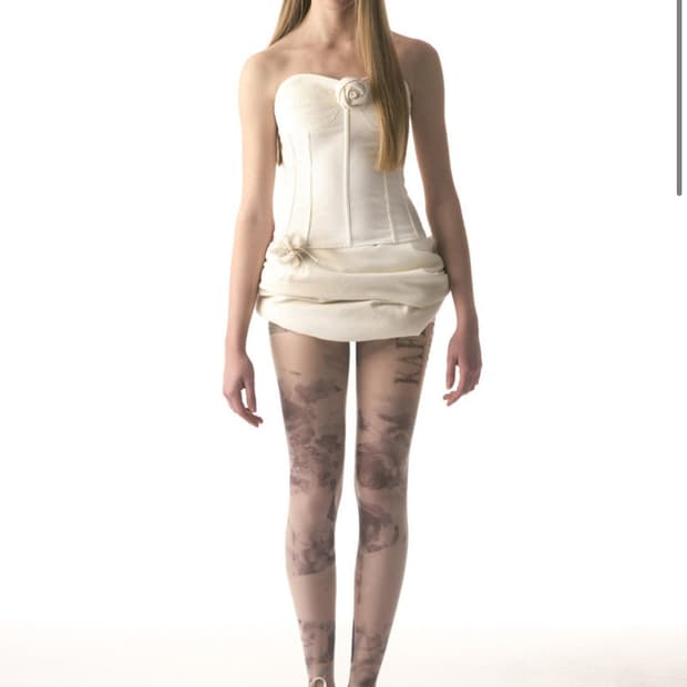 2000아카이브 Corduroy TubeTopwithRoseCorsage