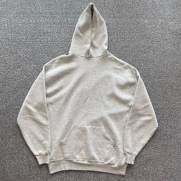 90s made in use 러셀 라이트그레이 후드티