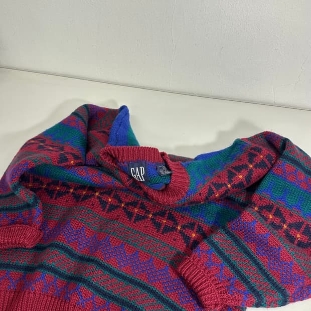 L DKNY 그레이 울 니트집업