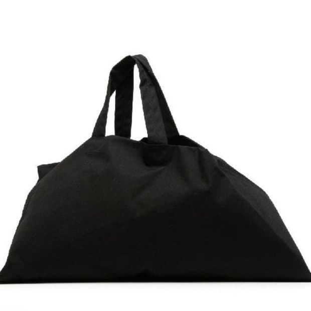 꼼데 가르송 블랙 나일론 토트백 