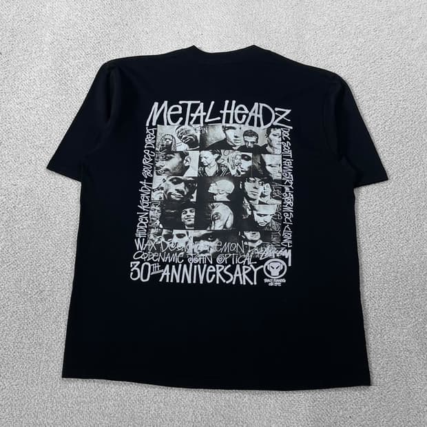 스투시 Stussy x 골디 메탈헤즈 반팔티 블랙