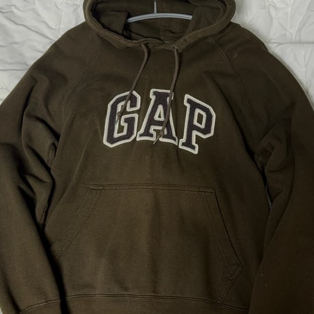갭 후드티 카키 브라운