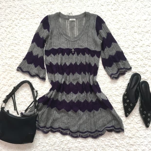 jpn vintage charcoal gray kiki knit ops