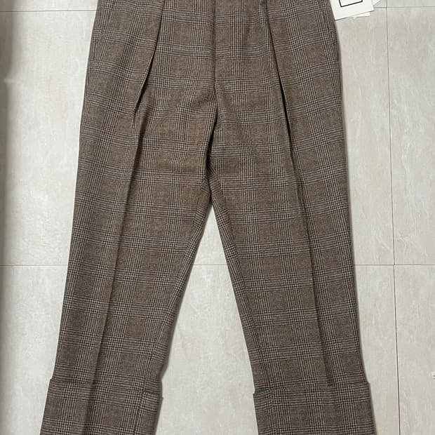 솔리드옴므 우영미 울 체크 슬랙스바지 판매(새상품)