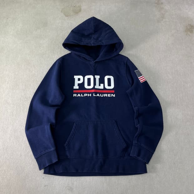 95 폴로랄프로렌 빅로고 성조기 후드티