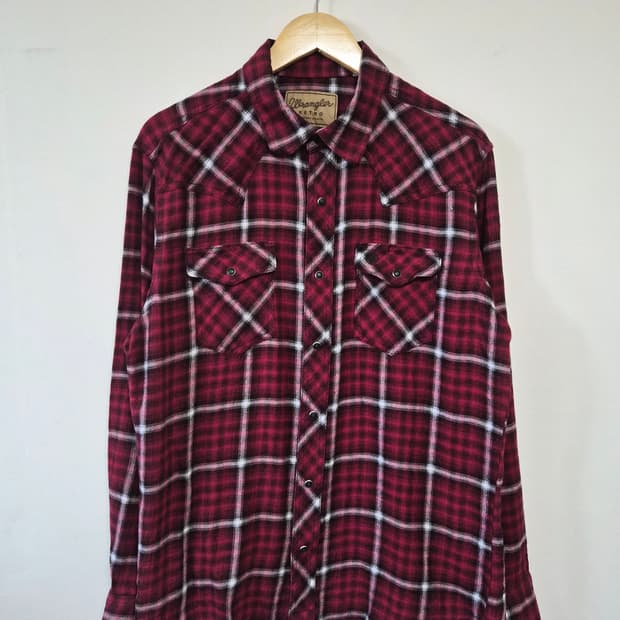 랭글러Wrangler 레트로 체크 웨스턴 셔츠 L사이즈 - S325