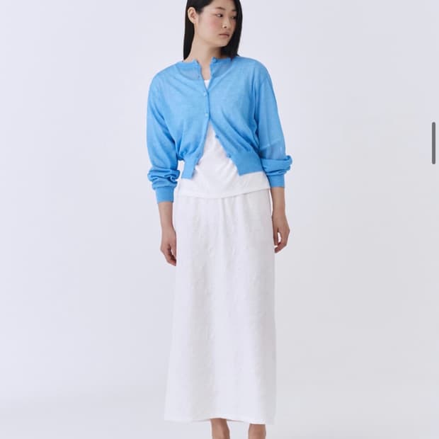POKO FOSCA PLAIN SHEER CARDIGAN (BLUE)